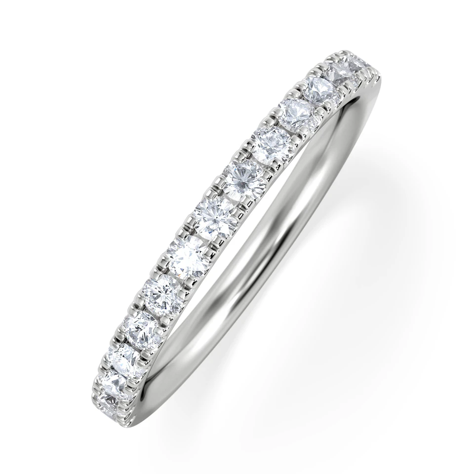 15 Stone Chloe Platinum Diamond Half Eternity Ring 0.50ct G/Vs