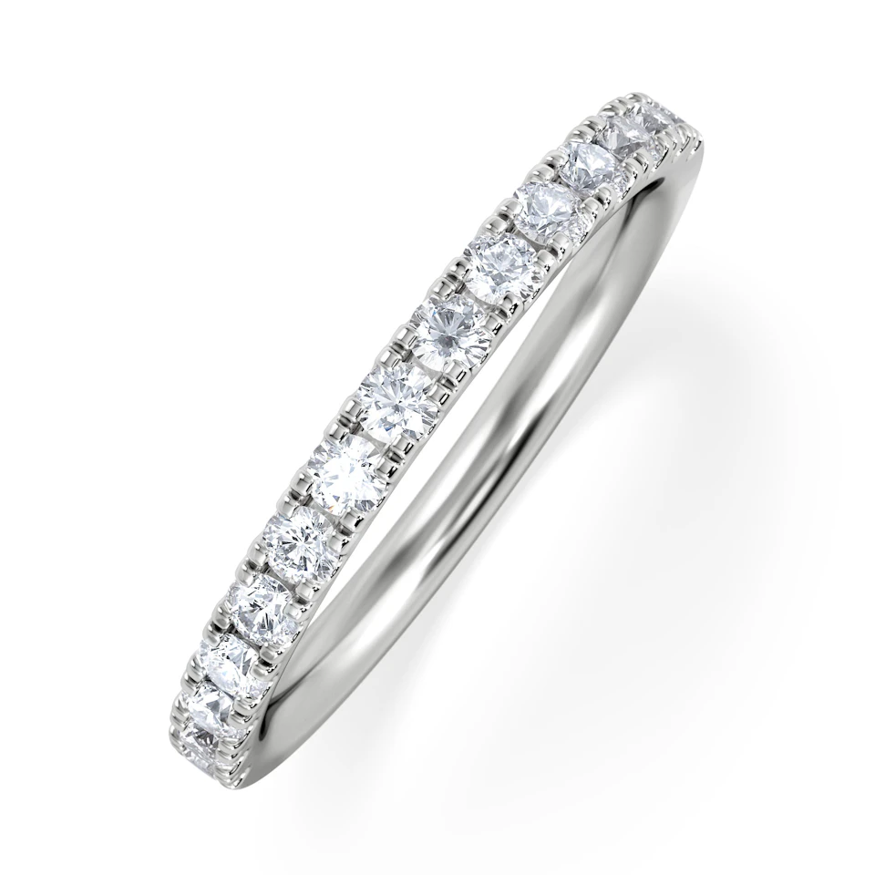 15 Stone Chloe 18K White Gold Diamond Eternity Ring 0.50ct G/Vs