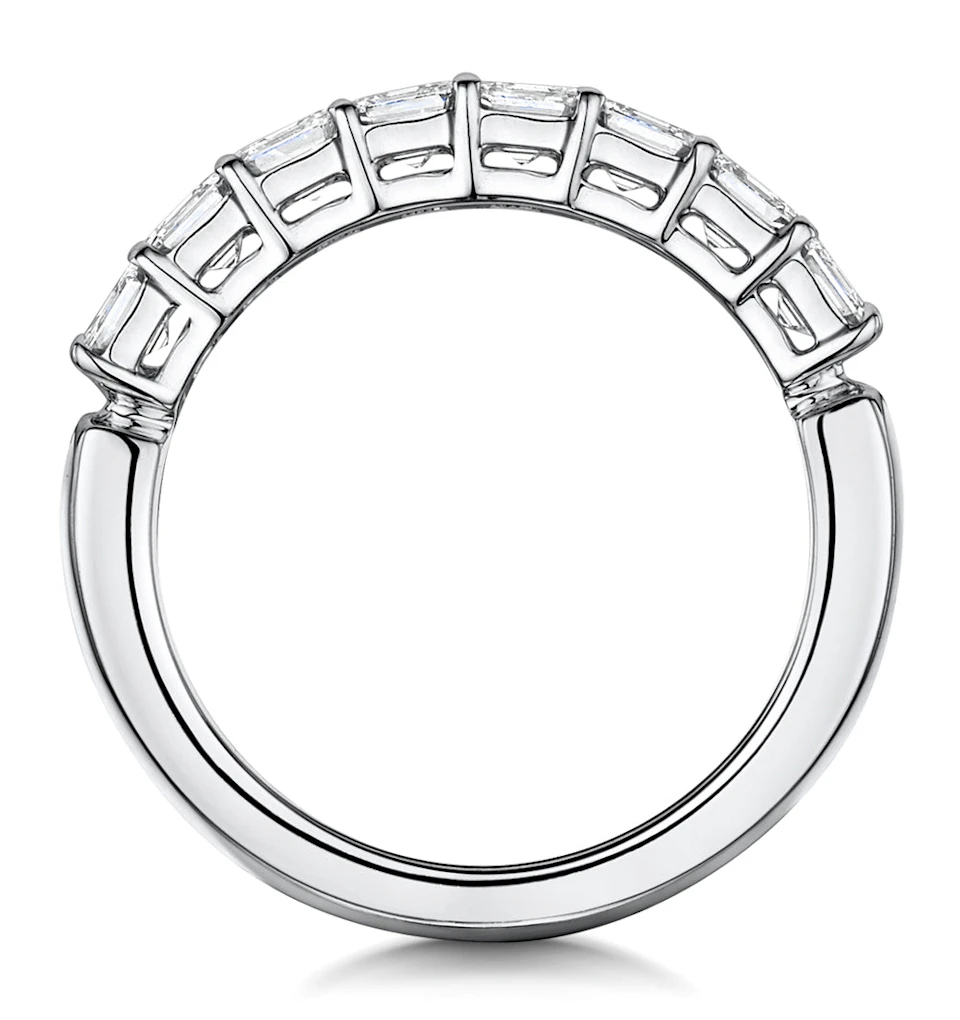 Simone Diamond Eternity Ring Asscher Cut 1.6ct VVs Platinum Size J-N