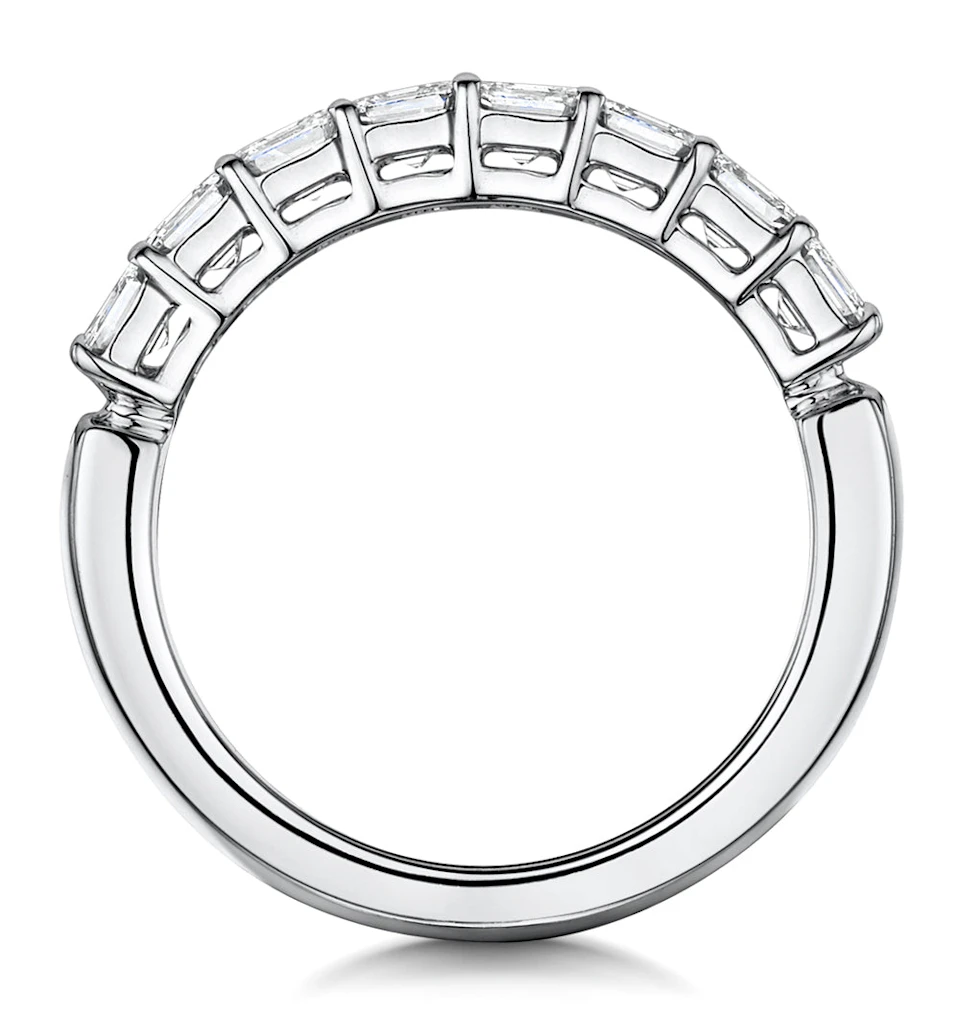 Simone Diamond Eternity Ring Asscher Cut 1.92ct VVs Platinum O-W