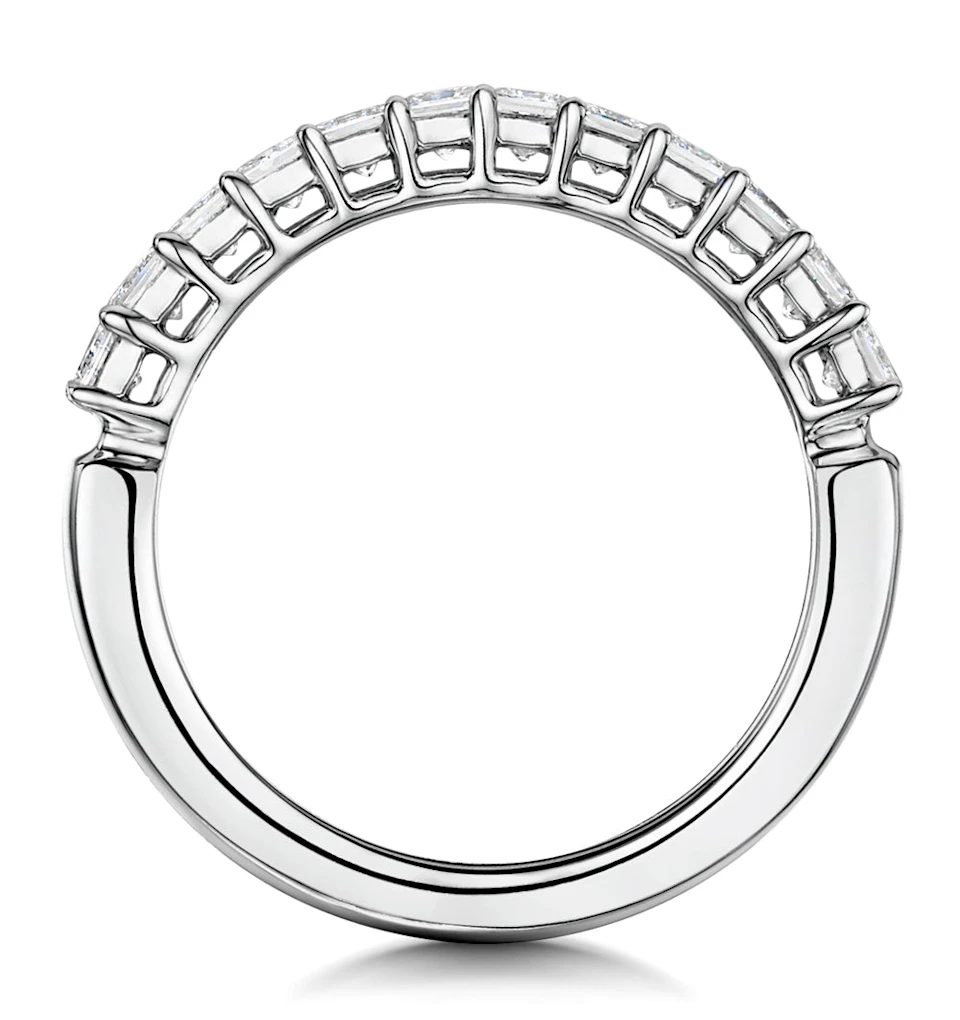 Clara Diamond Eternity Ring Princess Cut 1ct VVs Platinum Size J-N