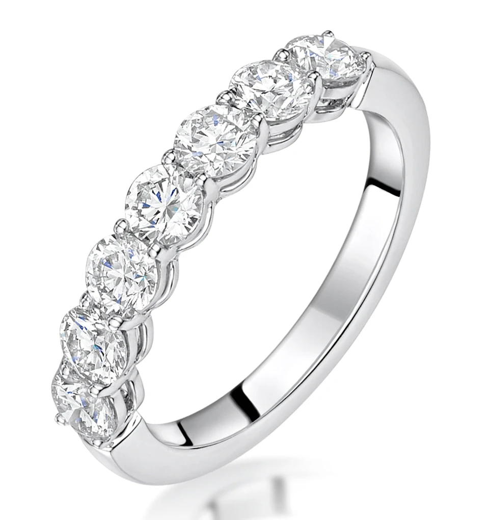 Lenora Diamond Eternity Ring Round Cut 1.8ct VVs Platinum Size J-N
