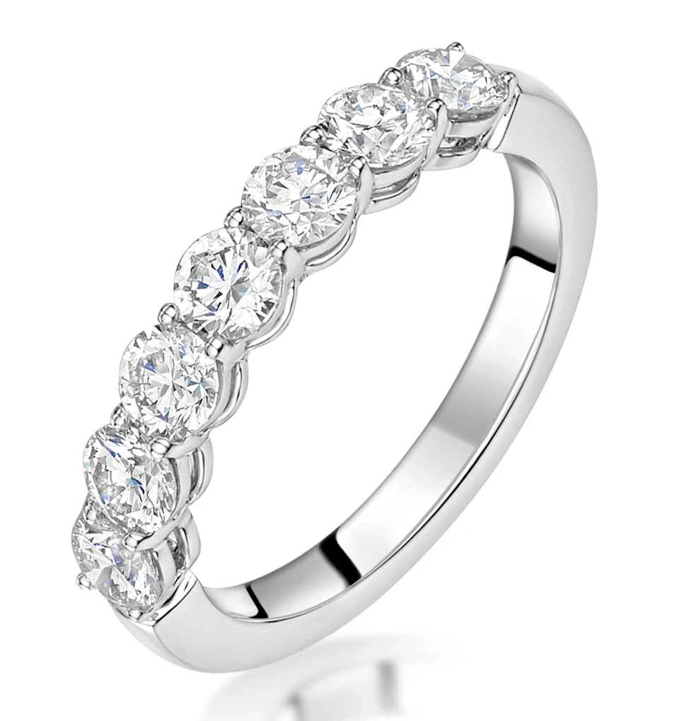 Lenora Diamond Eternity Ring Round Cut 1.29ct VVs Platinum Size H-I