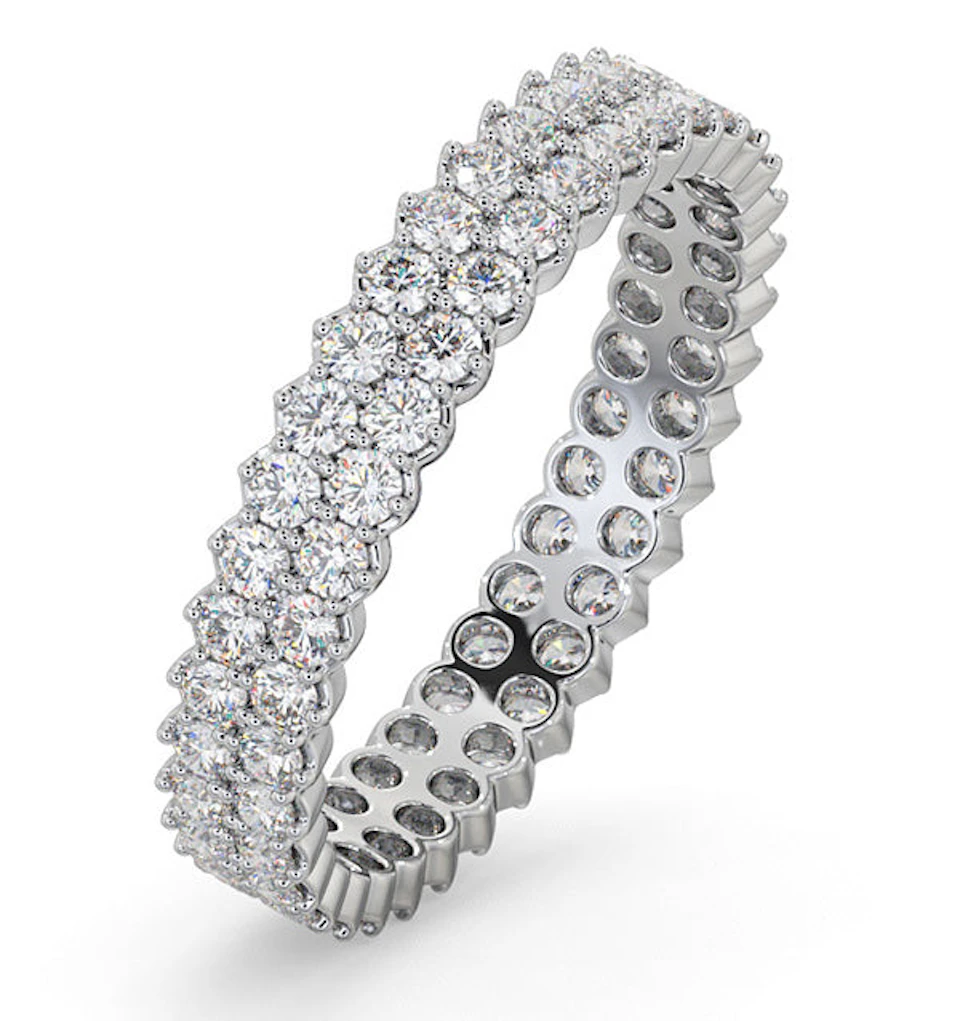 Jasmine Lab Diamond Pave Eternity Ring 1.00ct G/VS in 18K White Gold