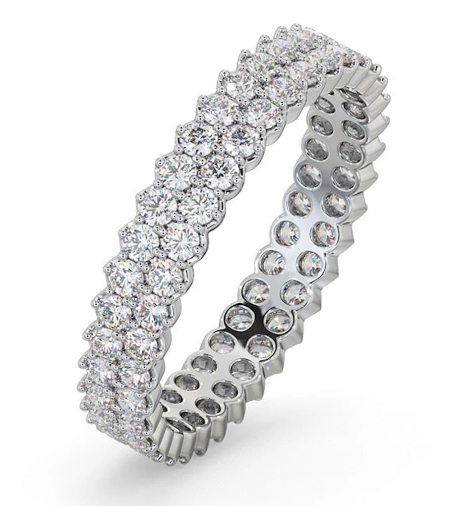 Jasmine Lab Diamond Pave Eternity Ring 1.00ct G/VS in Platinum