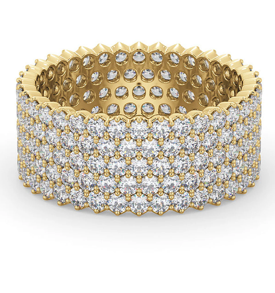 Mens 3ct G/Vs Diamond 18K Gold Full Band Ring