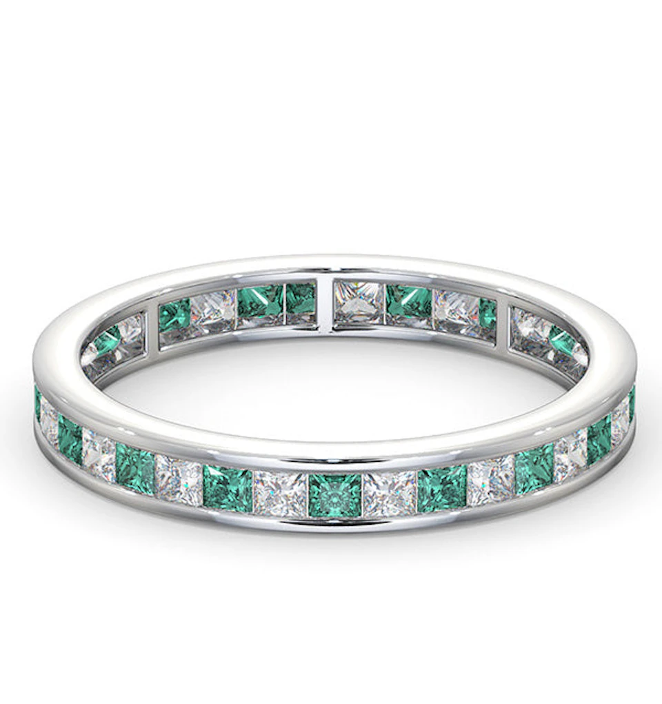 Eternity Ring Lauren Diamonds G/VS and Emerald 1.15CT - 18K White Gold