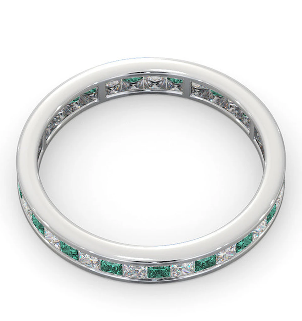 Eternity Ring Lauren Diamonds H/SI and Emerald 1.15CT - 18K White Gold