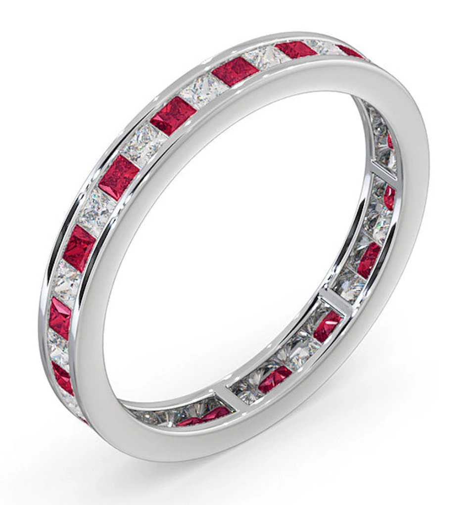 Eternity Ring Lauren Diamonds G/VS and Ruby 1.10CT - Platinum