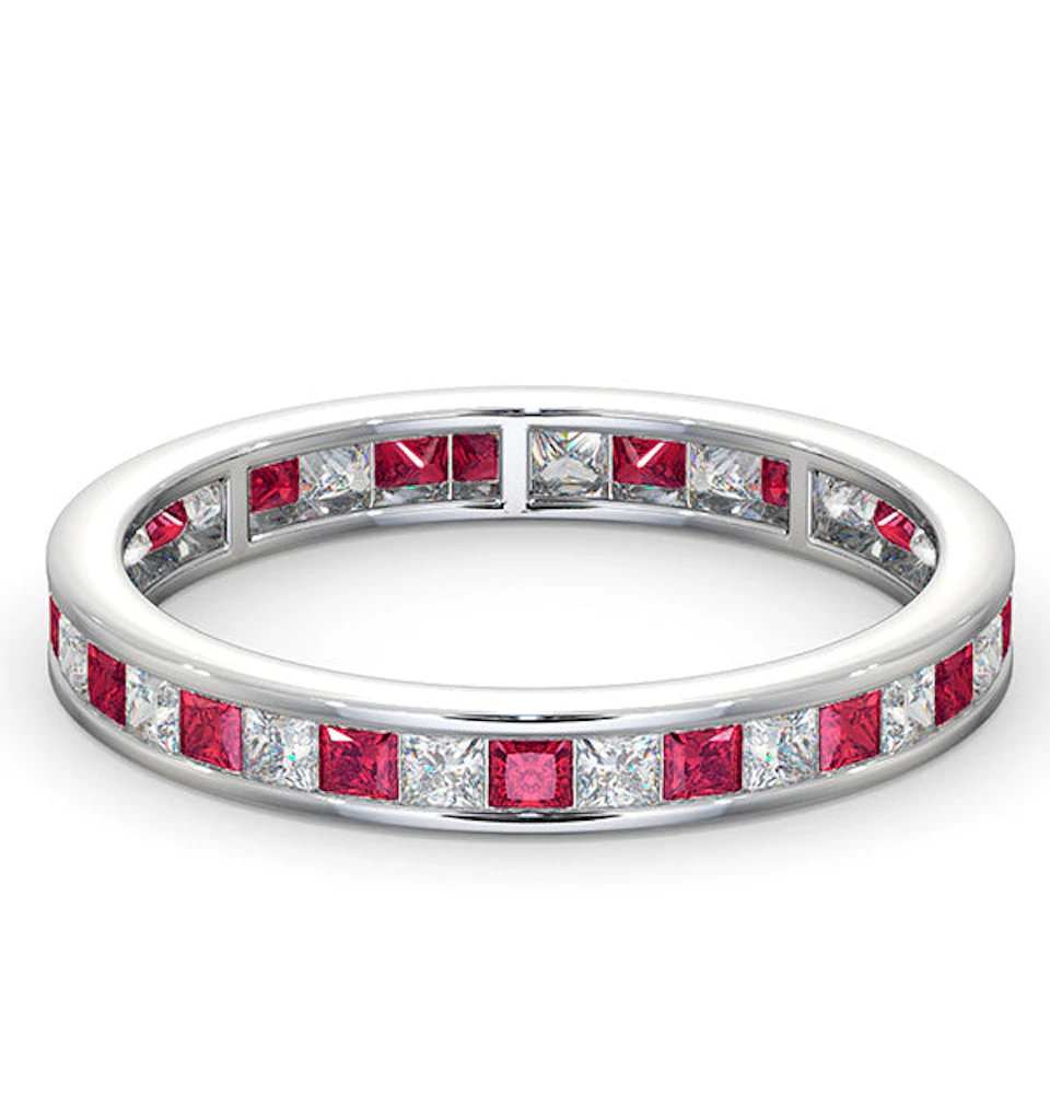 Eternity Ring Lauren Diamonds G/VS and Ruby 1.10CT - Platinum
