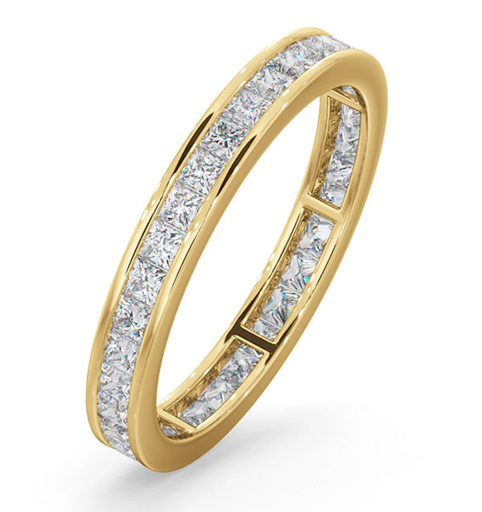 Mens 1ct H/Si Diamond 18K Gold Full Band Ring