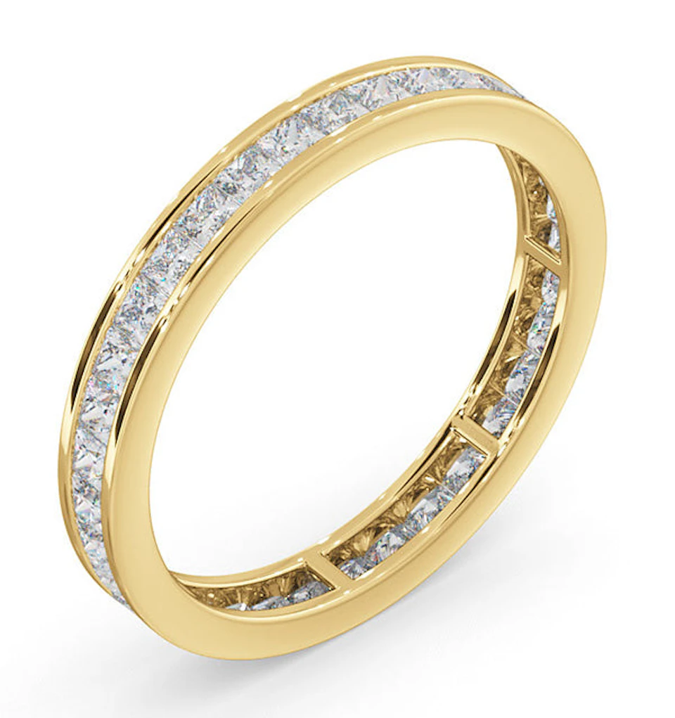 Mens 1ct H/Si Diamond 18K Gold Full Band Ring
