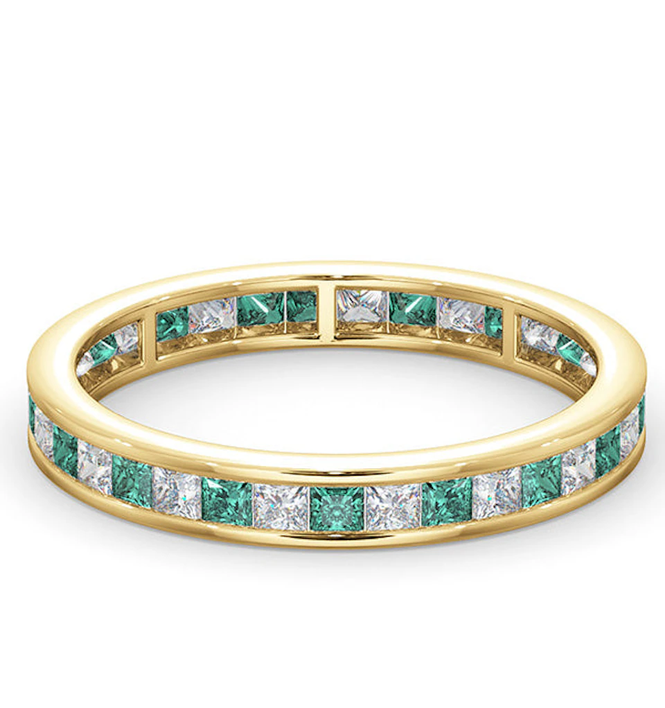 Eternity Ring Lauren Diamonds H/SI and Emerald 1.15CT in 18K Gold