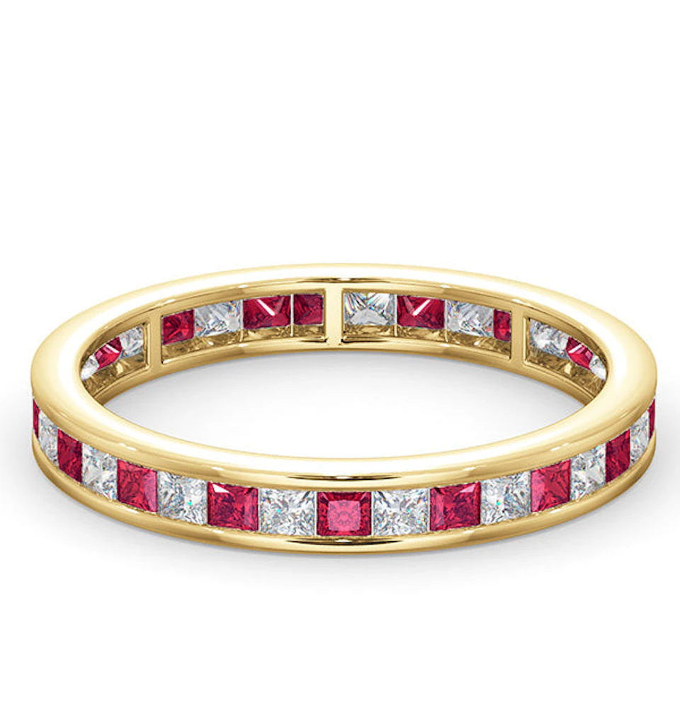 Eternity Ring Lauren Diamonds G/VS and Ruby 1.10CT in 18K Gold