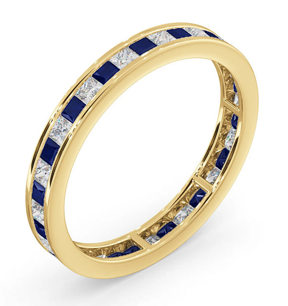 Eternity Ring Lauren Diamonds H/SI and Sapphire 1.20CT in 18K Gold