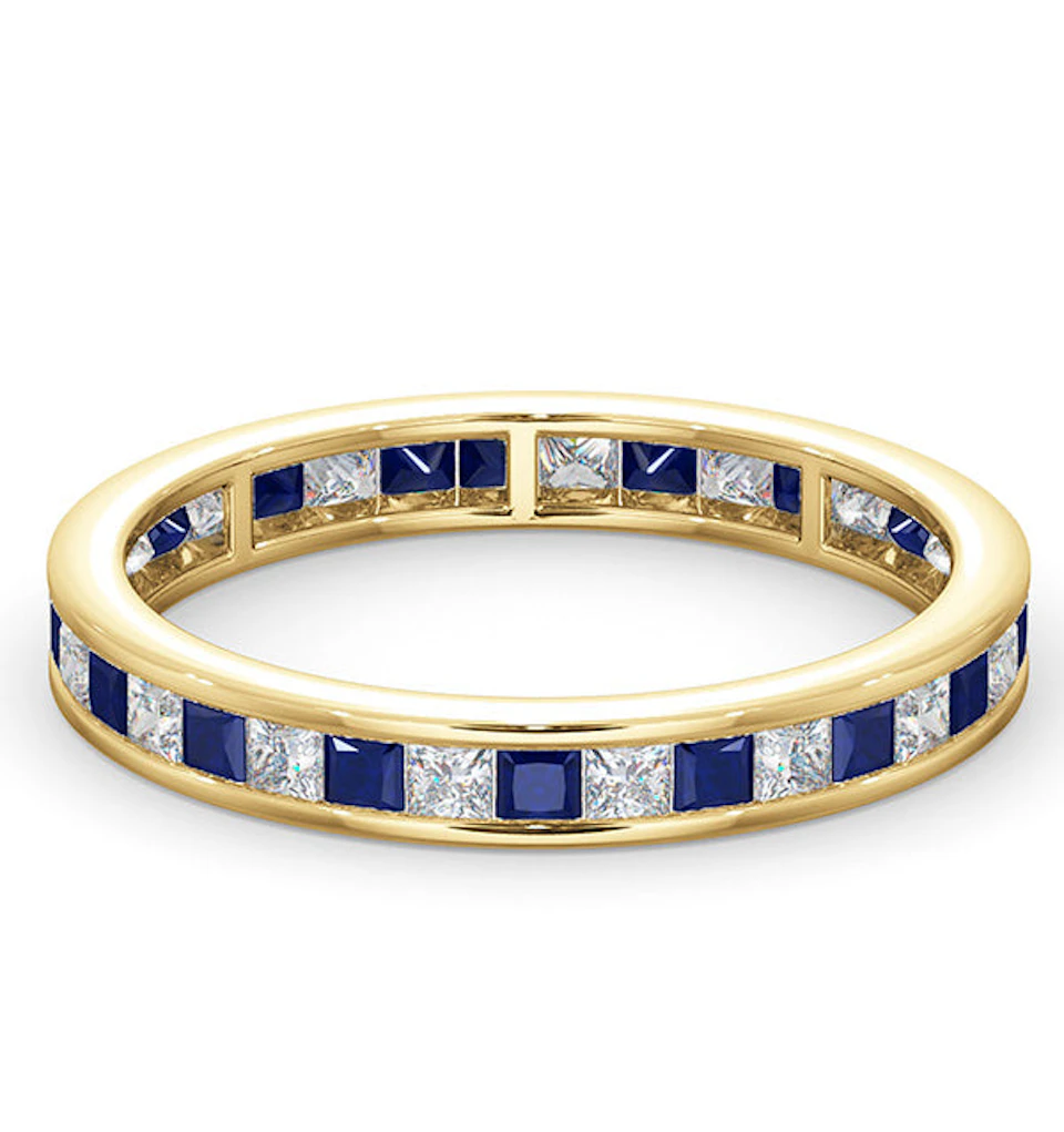 Eternity Ring Lauren Diamonds H/SI and Sapphire 1.20CT in 18K Gold