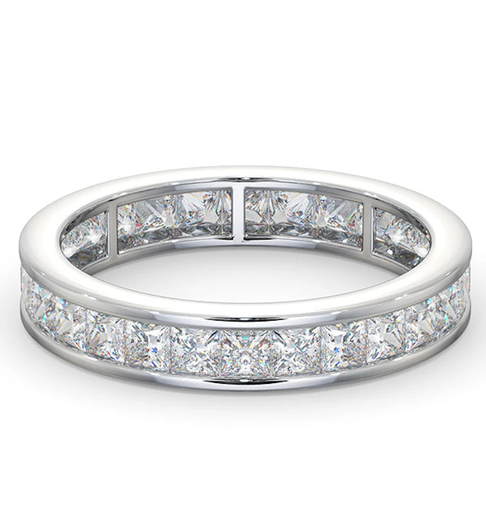 Mens 2ct H/Si Diamond 18K White Gold Full Band Ring