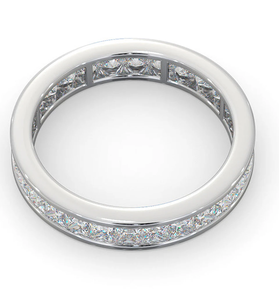 Mens 2ct H/Si Diamond 18K White Gold Full Band Ring