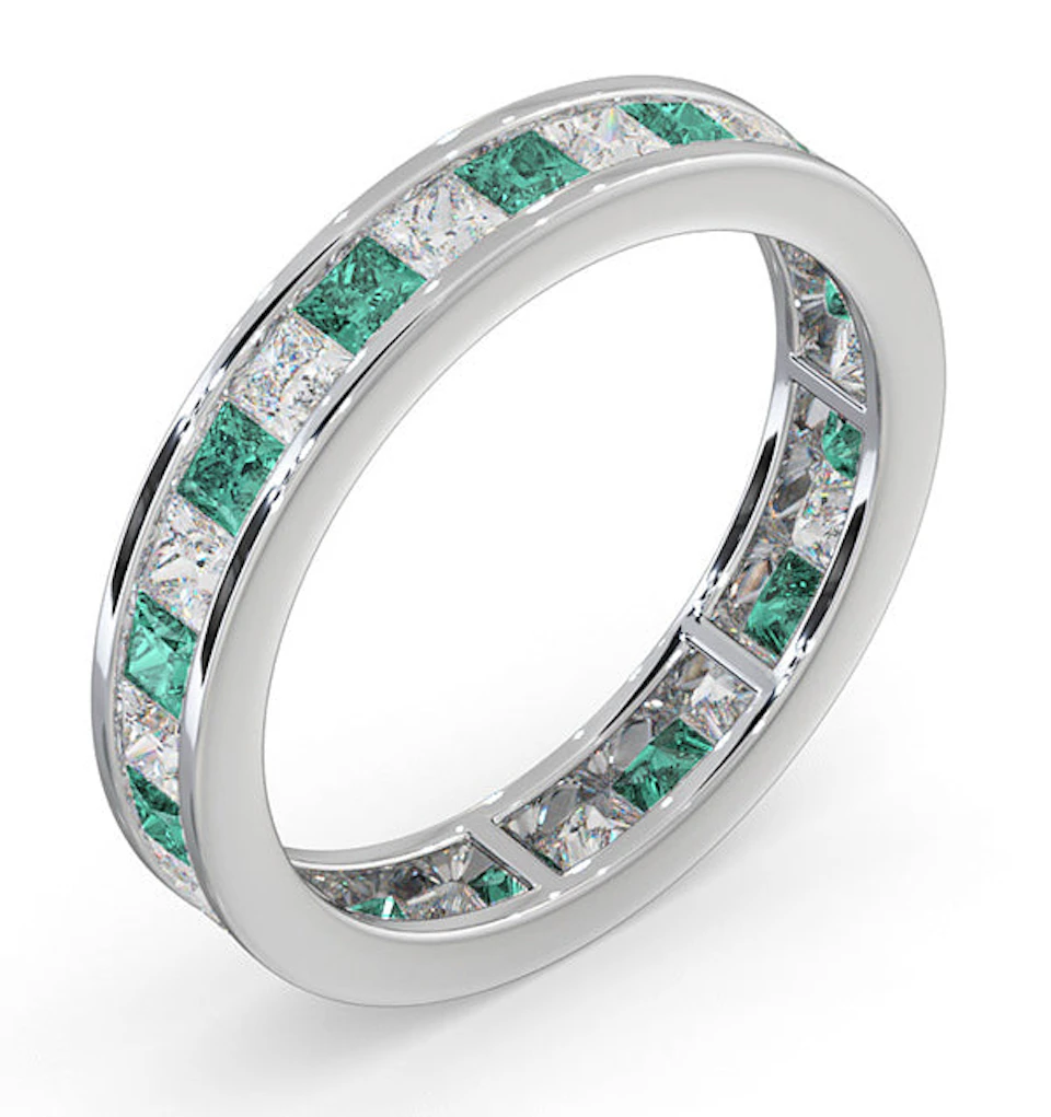 Eternity Ring Lauren Diamonds G/VS and Emerald 2.20CT - Platinum