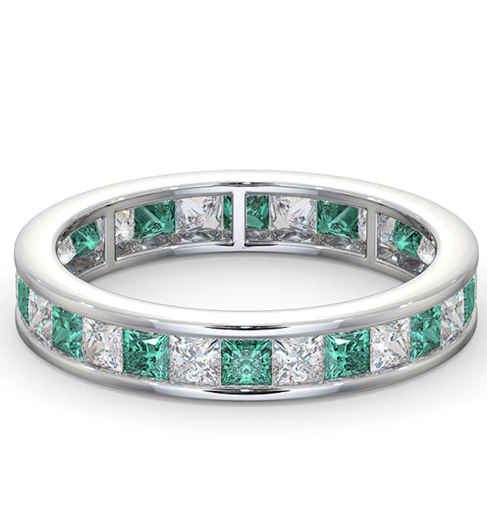 Eternity Ring Lauren Diamonds G/VS and Emerald 2.20CT - 18K White Gold