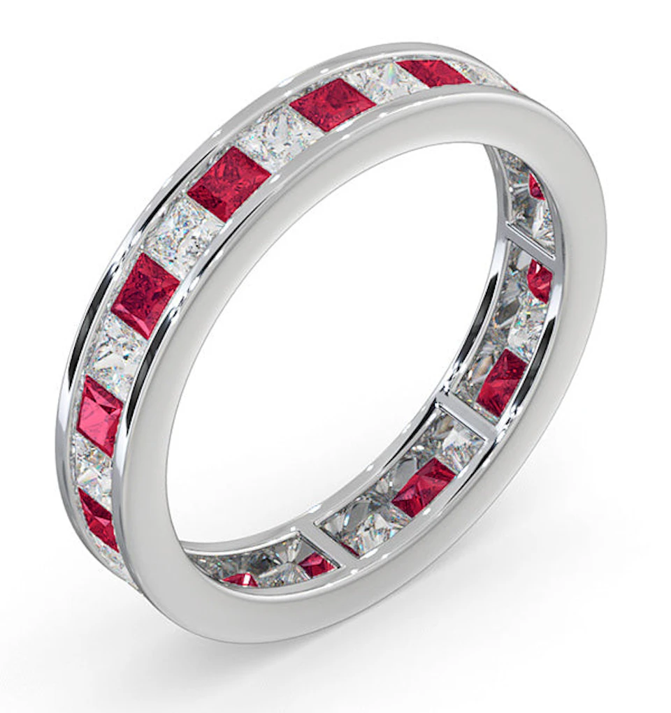 Eternity Ring Lauren Diamonds G/VS and Ruby 2.25CT - Platinum
