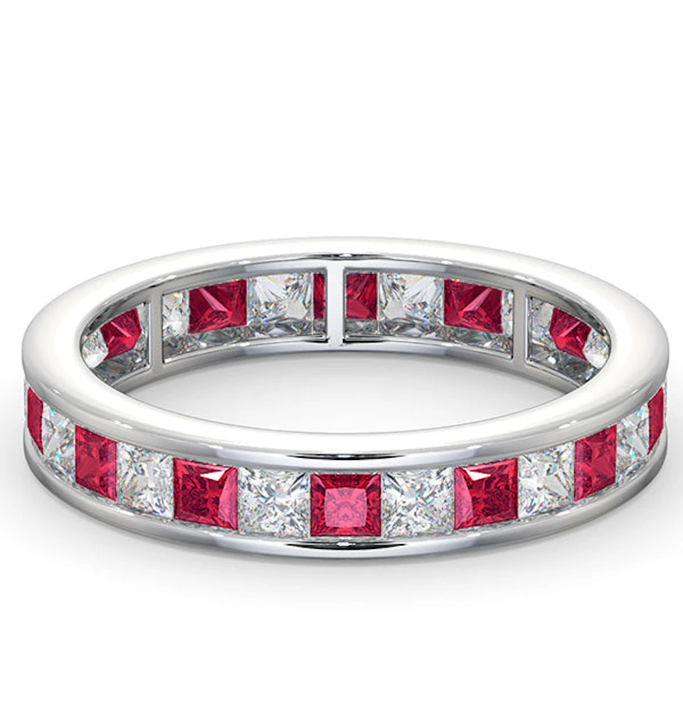 Eternity Ring Lauren Diamonds G/VS and Ruby 2.25CT - Platinum