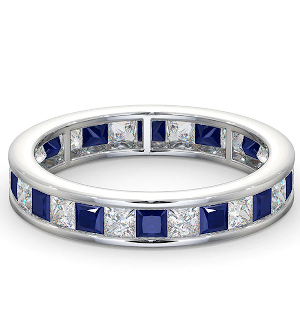 Eternity Ring Lauren Diamonds G/VS and Sapphire 2.30CT -18K White Gold
