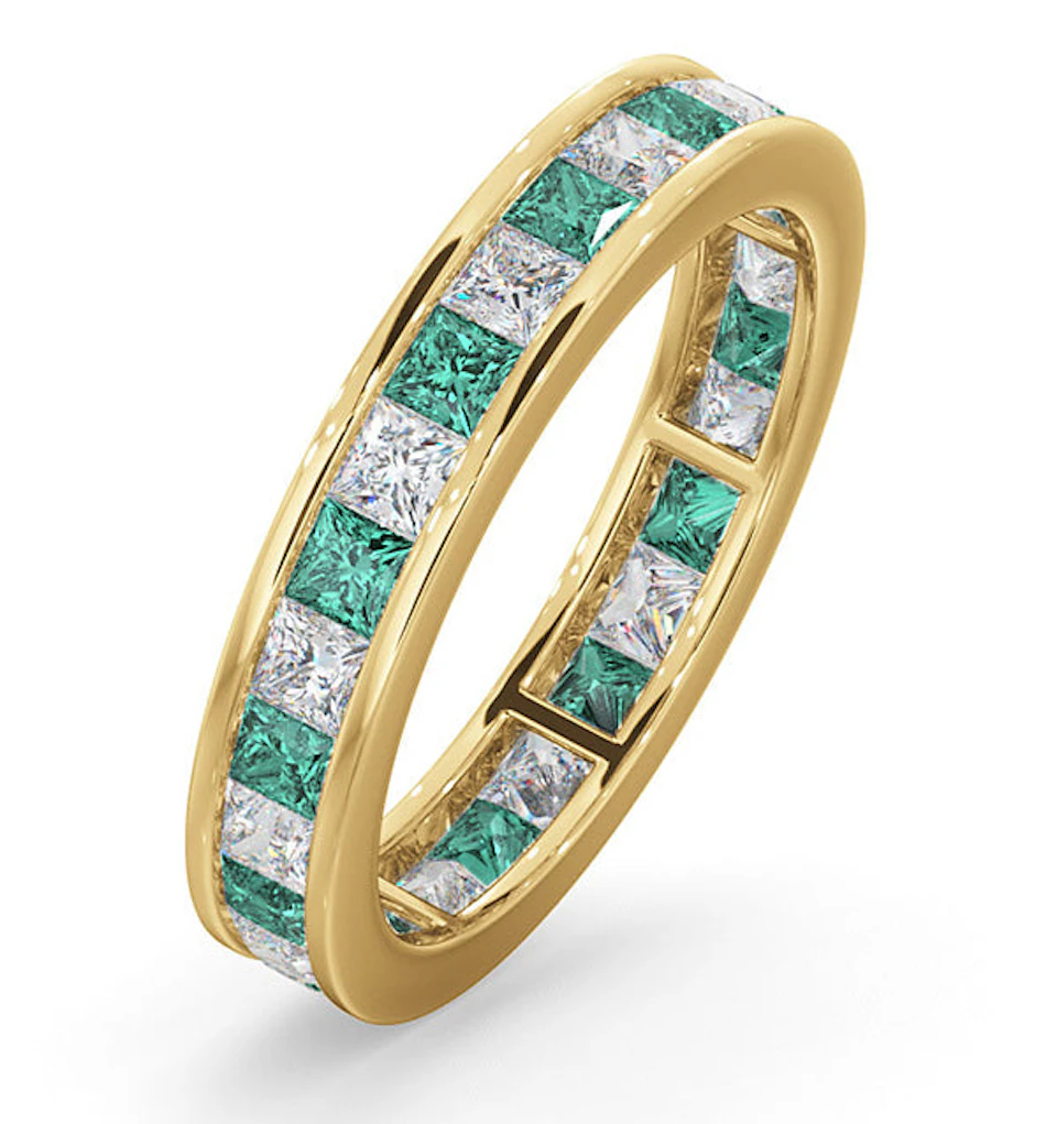 Eternity Ring Lauren Diamonds H/SI and Emerald 2.20CT in 18K Gold
