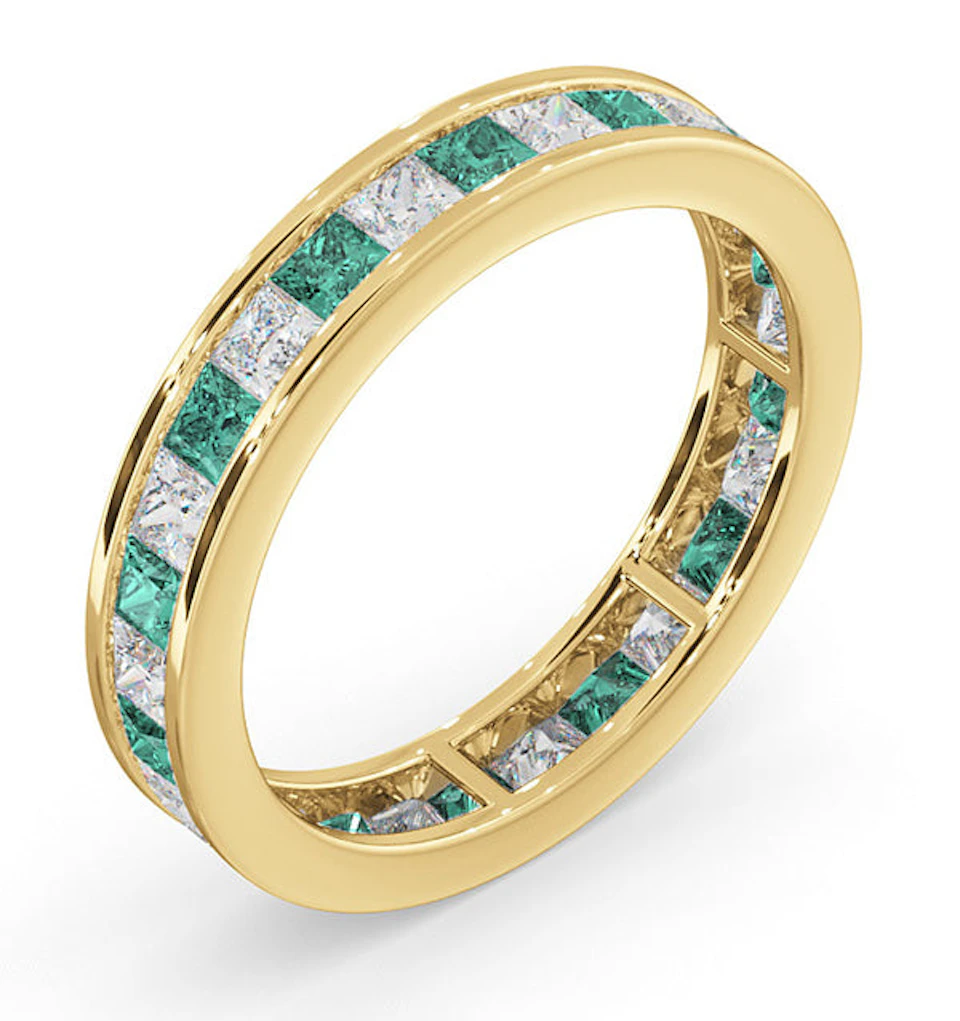 Eternity Ring Lauren Diamonds H/SI and Emerald 2.20CT in 18K Gold