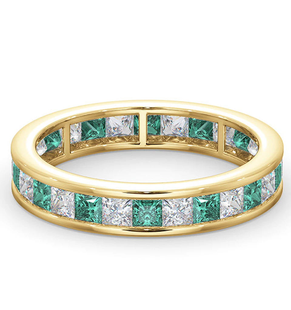 Eternity Ring Lauren Diamonds H/SI and Emerald 2.20CT in 18K Gold
