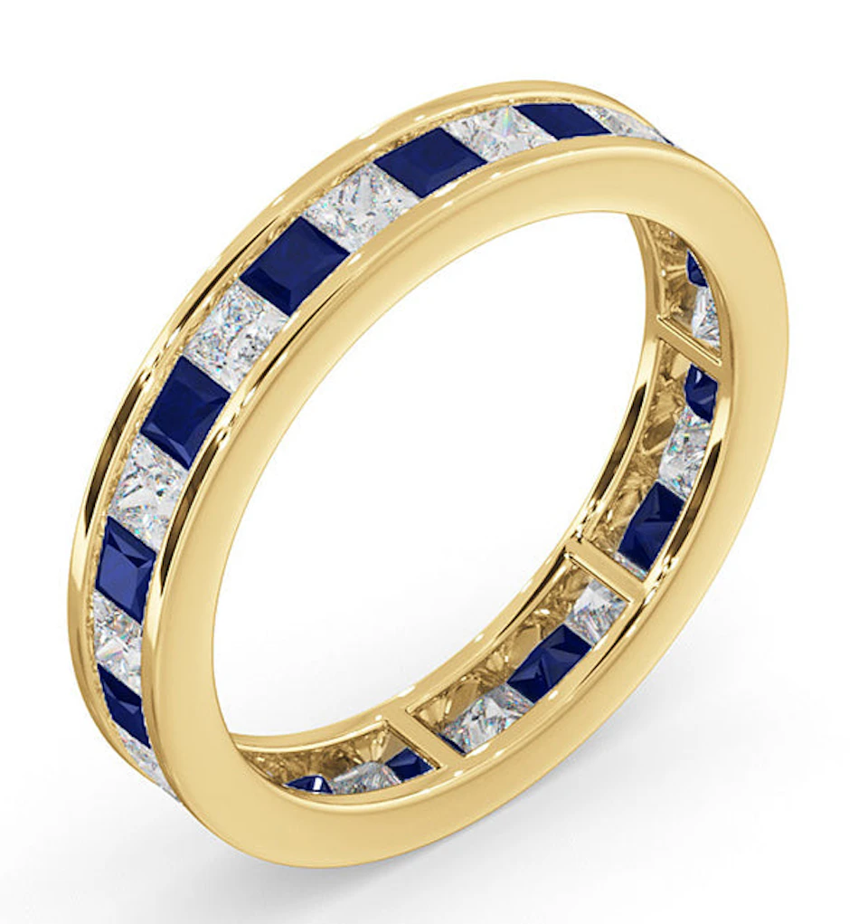 Eternity Ring Lauren Diamonds G/VS and Sapphire 2.30CT in 18K Gold