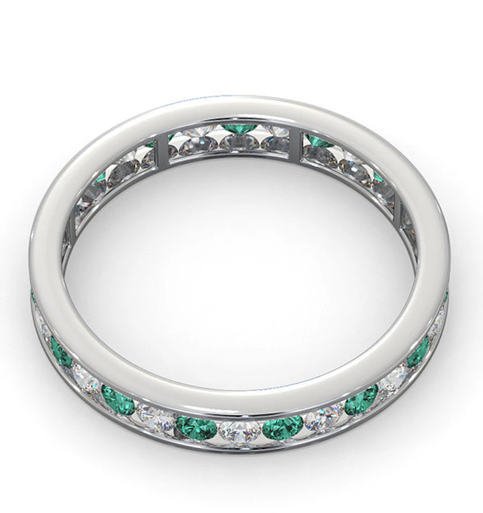 ETERNITY RING RAE DIAMONDS H/SI AND EMERALD 1.20CT - 18K WHITE GOLD