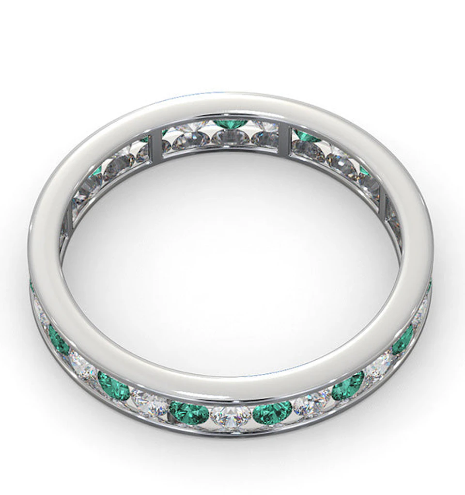 ETERNITY RING RAE DIAMONDS H/SI AND EMERALD 1.20CT - Platinum