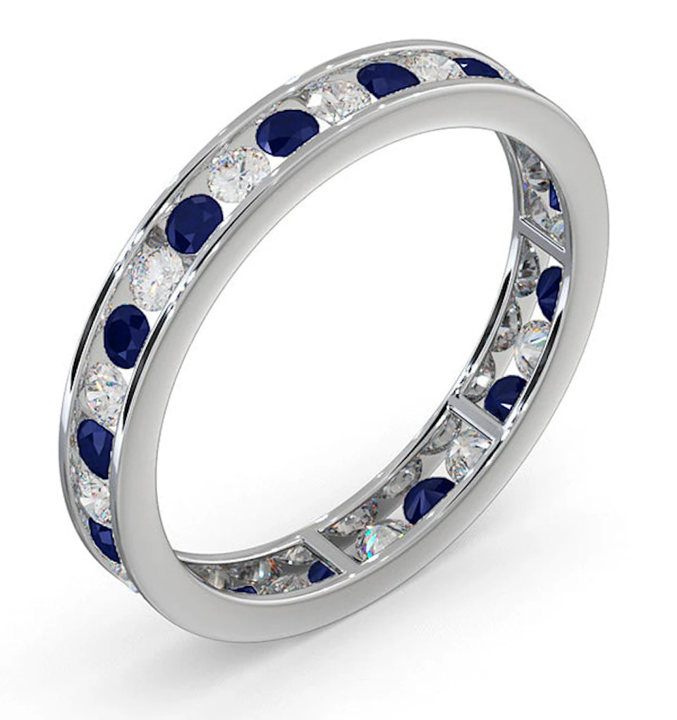 ETERNITY RING RAE DIAMONDS G/VS AND SAPPHIRE 1.40CT - Platinum