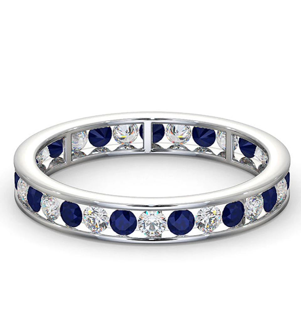 ETERNITY RING RAE DIAMONDS G/VS AND SAPPHIRE 1.40CT - Platinum