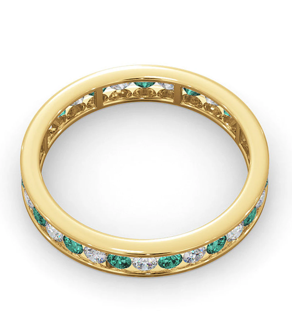 ETERNITY RING RAE DIAMONDS H/Si AND EMERALD 1.20CT - 18K GOLD