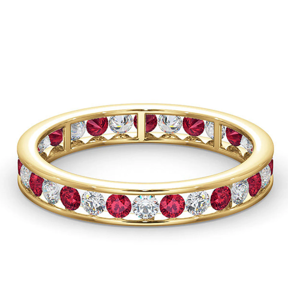 ETERNITY RING RAE DIAMONDS H/SI AND RUBY 1.30CT - 18K GOLD