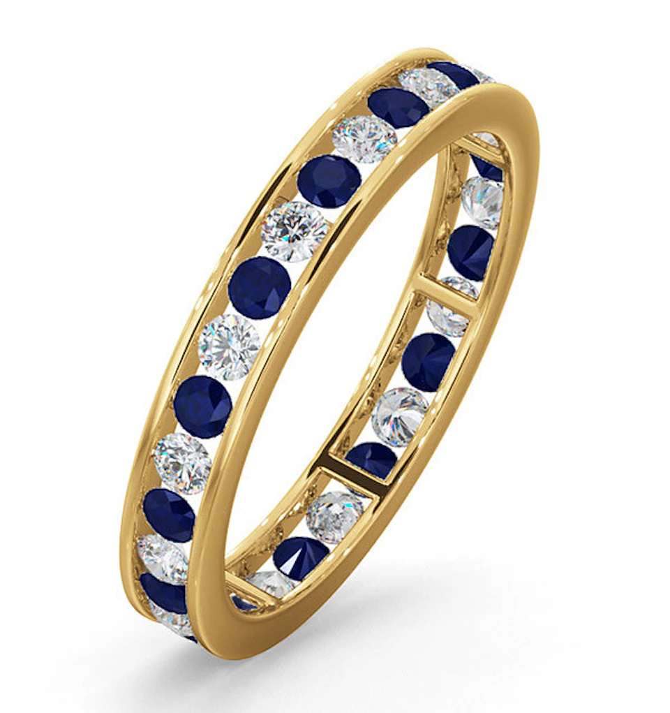 ETERNITY RING RAE DIAMONDS H/Si AND SAPPHIRE 1.40CT - 18K GOLD