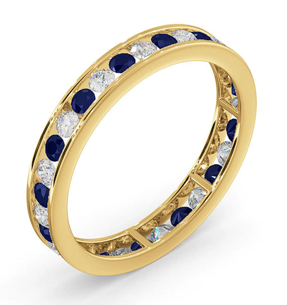 ETERNITY RING RAE DIAMONDS H/Si AND SAPPHIRE 1.40CT - 18K GOLD