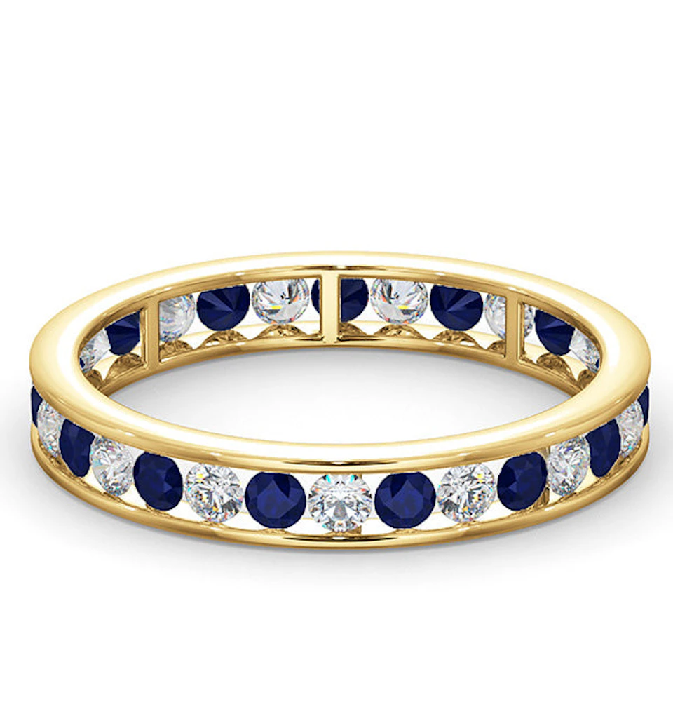 ETERNITY RING RAE DIAMONDS H/Si AND SAPPHIRE 1.40CT - 18K GOLD