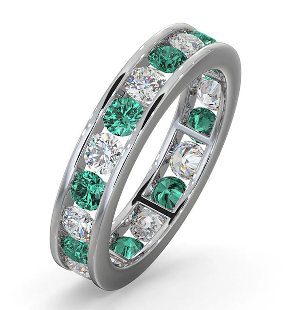 ETERNITY RING RAE DIAMONDS G/VS AND EMERALD 1.70CT - Platinum