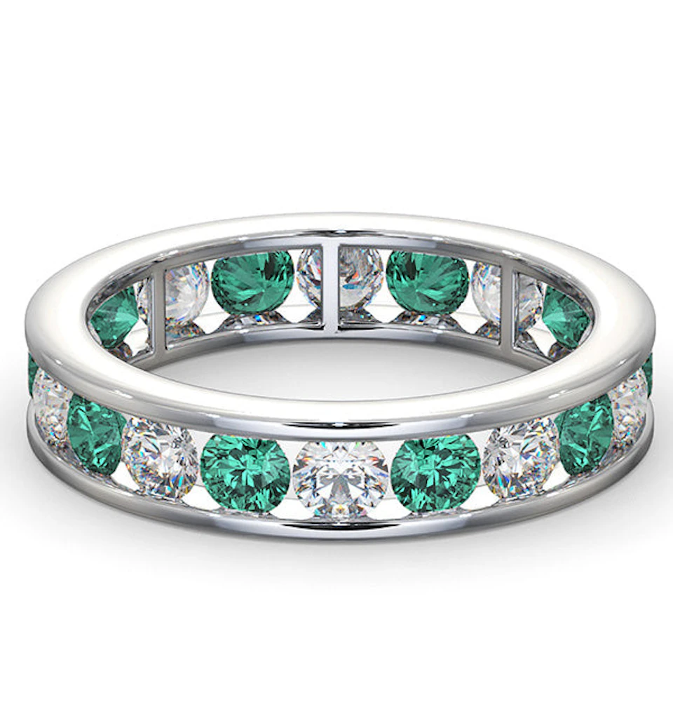ETERNITY RING RAE DIAMONDS G/VS AND EMERALD 1.70CT - Platinum