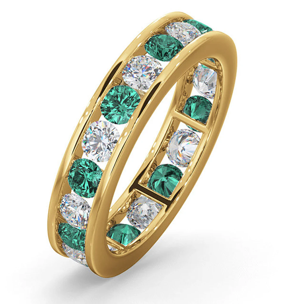 ETERNITY RING RAE DIAMONDS G/VS AND EMERALD 1.70CT - 18K GOLD