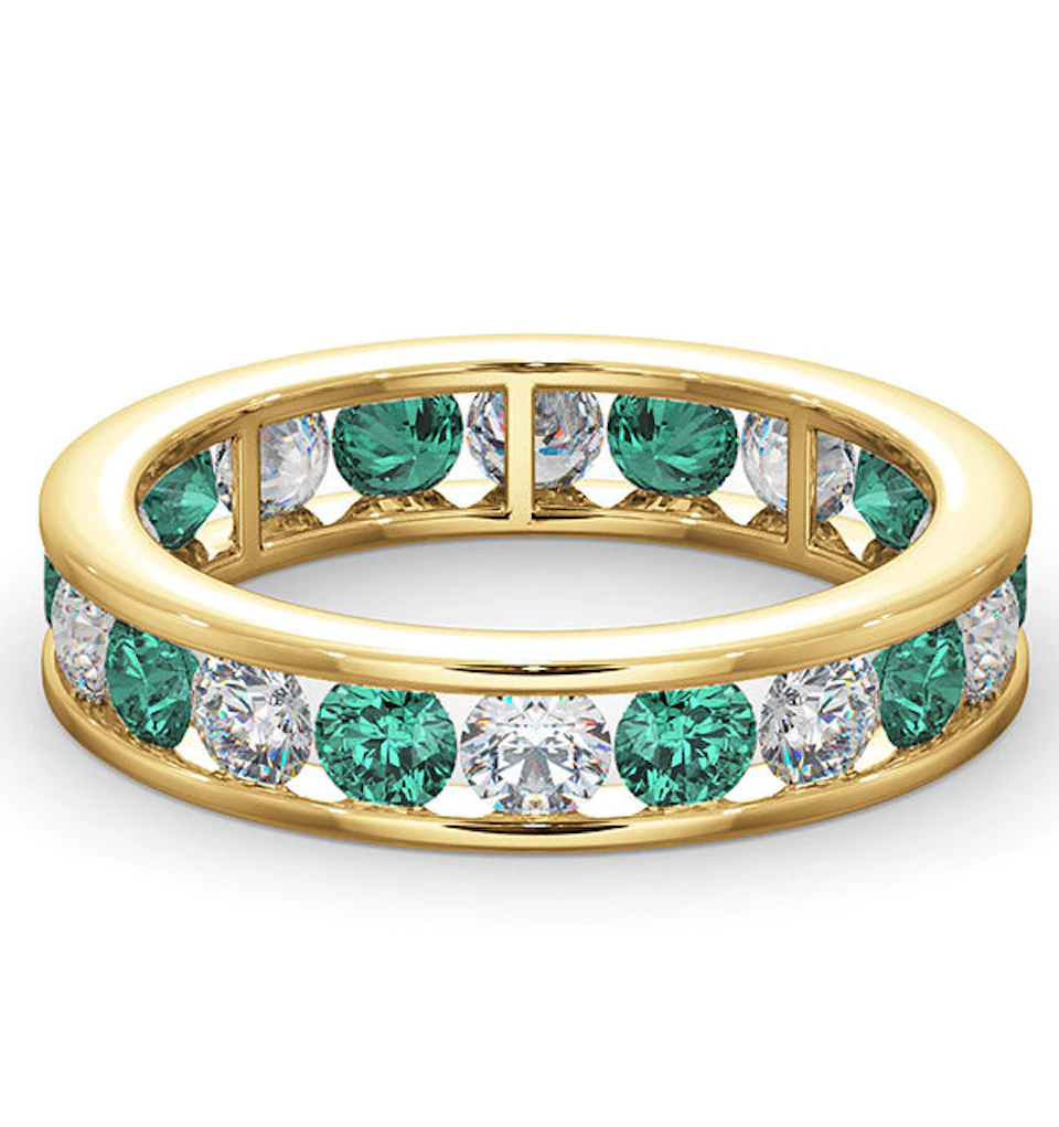 ETERNITY RING RAE DIAMONDS G/VS AND EMERALD 1.70CT - 18K GOLD