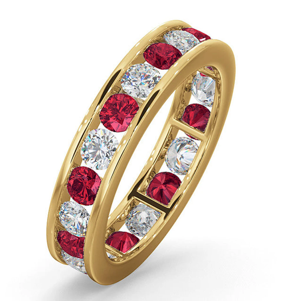 ETERNITY RING RAE DIAMONDS H/SI AND RUBY 1.80CT - 18K GOLD