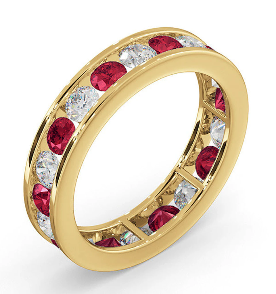 ETERNITY RING RAE DIAMONDS G/VS AND RUBY 1.80CT - 18K GOLD