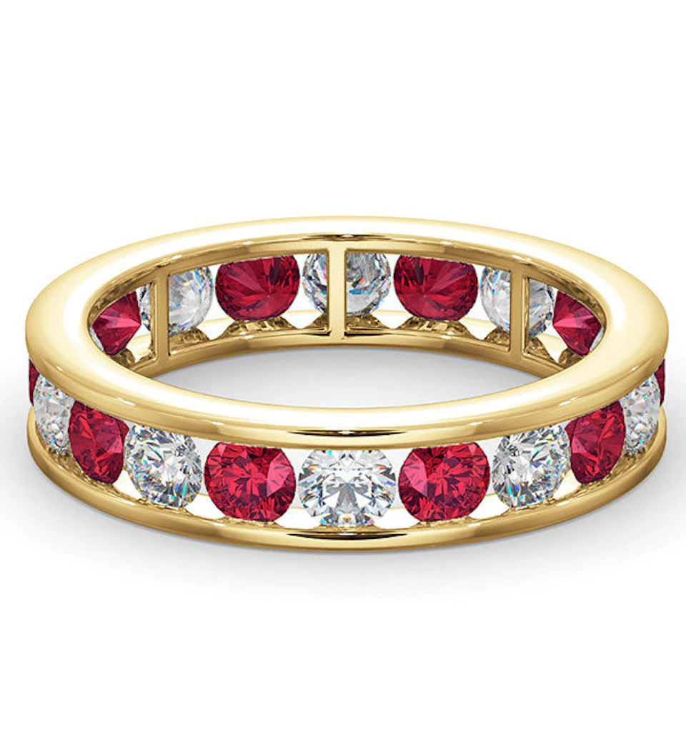 ETERNITY RING RAE DIAMONDS H/SI AND RUBY 1.80CT - 18K GOLD