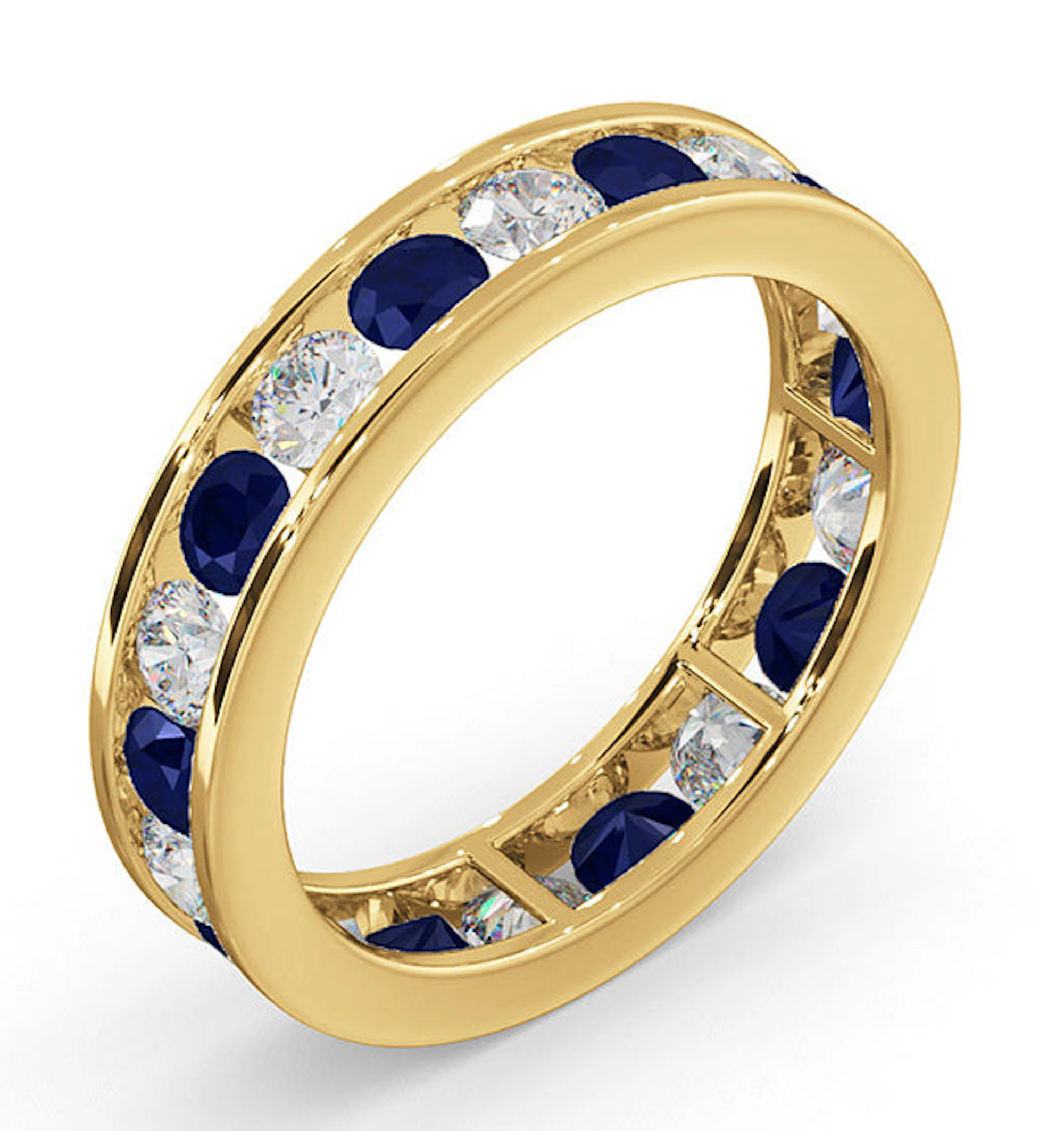 ETERNITY RING RAE DIAMONDS G/VS AND SAPPHIRE 1.90CT - 18K GOLD