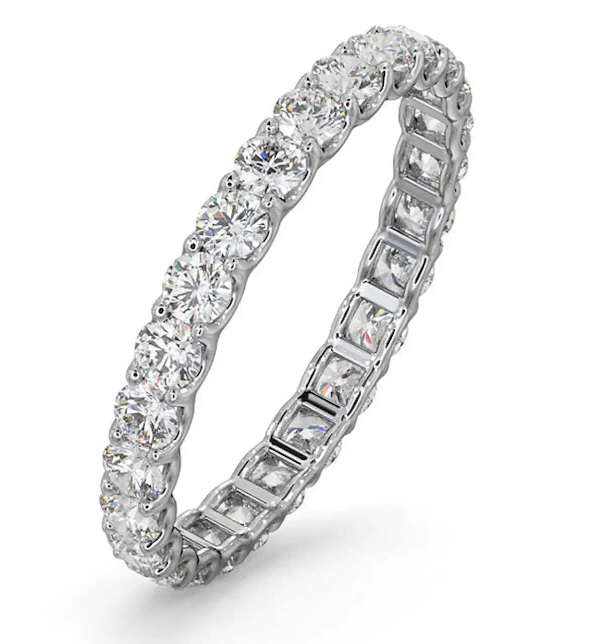 Chloe Lab Diamond Eternity Ring 18K White Gold Claw Set 1.00ct G/Vs
