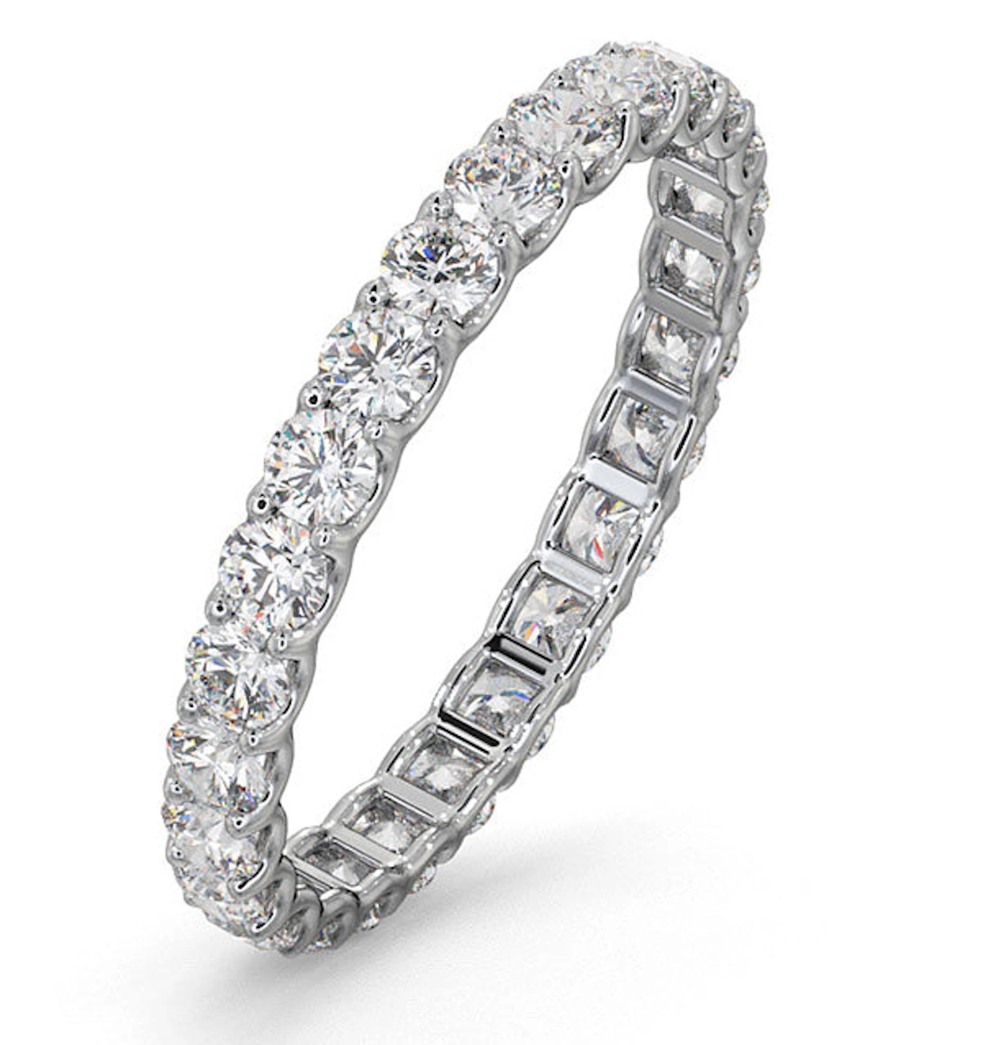 Chloe Lab Diamond Eternity Ring 18K White Gold Claw Set 1.00ct G/Vs